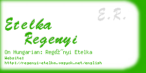 etelka regenyi business card